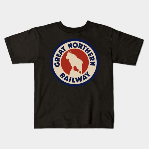 Great Northern Railroad Kids T-Shirt by szymkowski